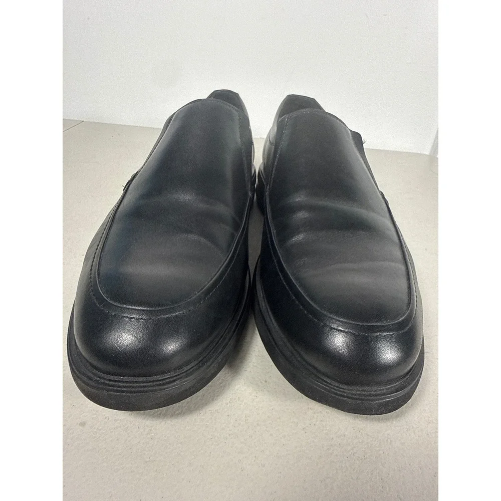 Mephisto Air-Jet Black Leather Slip On Loafers Mens Dress Shoes . Size 11 M
